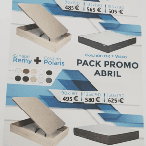 Conjunto de Cama Canapé Remy con Colchón Polaris